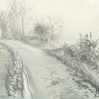 misty morning towards Lammings Marsh