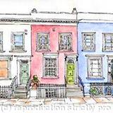 Nottinghill Cottages, London - pen and ink