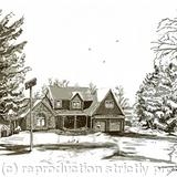 Svege NY- Winter - pen and ink