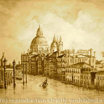 Venice Grand Canal in Sepia
