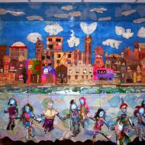 Creative Context School Residency at Wilberfoss CV Primary School made for the reception area with year 4.