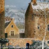 Dean Castle in Snow - Pastel on board