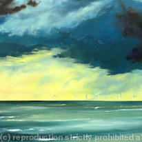 hidden windfarm at dusk from…