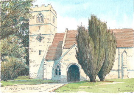 Stottesdon Church St. Mary's Shropshire, greeting / thank-you card 