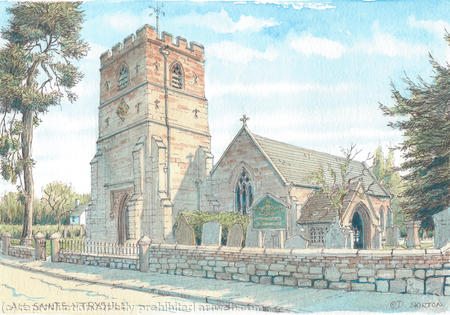 Trysull Church All Saints Staffordshire greeting/ thank you  card