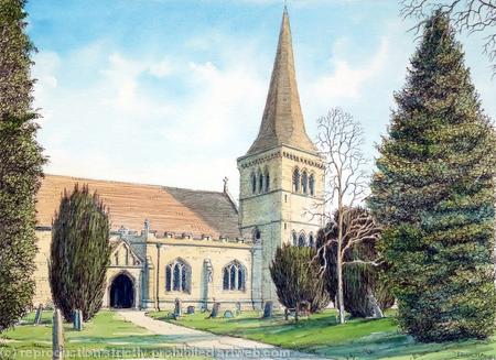 Stoke Prior Church Nr Bromsgrove Worcestershire greeting card