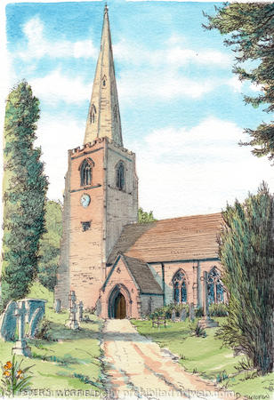Worfield St Peters Nr Bridgnorth greeting card