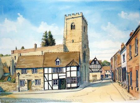 Much Wenlock Bull Ring With holy Trinity Church Shropshire