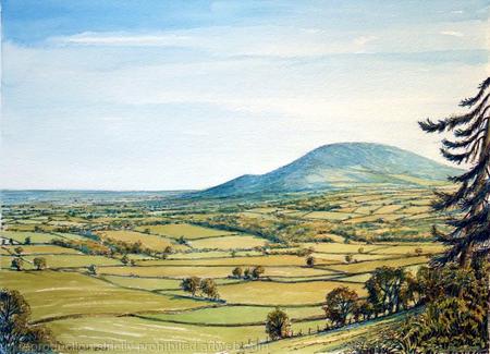 The Wrekin from Wenlock Edge Shropshire