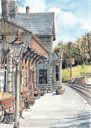 Highley station ( portrait) before the changes, greeting card