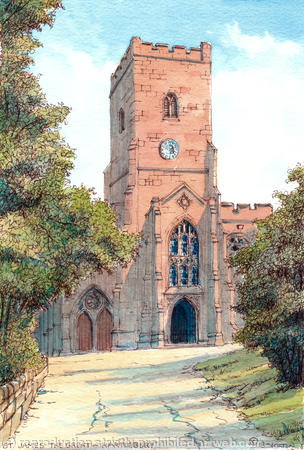 Hartlebury Church St James the Great worcestershire greeting card