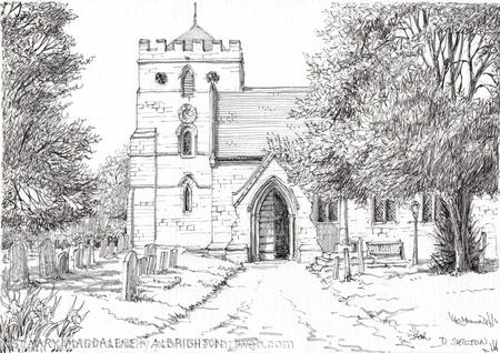 Albrighton Church St. Mary Magdalene Shropshire ( black & White)
