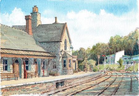 Highley Station with the Engine House greeting card