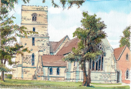 Droitwich Spa St Augustines Worcestershire, greeting card