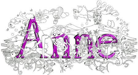 Anne Name art greeting  card ( your short message can be added free)