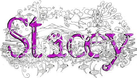 Stacey Name art greeting  card ( your short message can be added free)