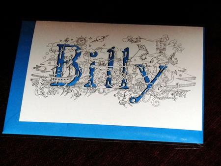 Billy Name art greeting  card ( your short message can be added free)