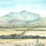 Snowdon from llanfaglan near Caernarfon North Wales - Print from a pen and pencil original on 300g high quality white greeting card 