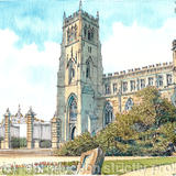 Kidderminster St Marys Worcestershire greeting card - Print from a pen and pencil original on 300g high quality white greeting card 