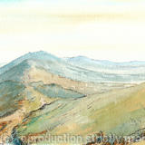 Malvern Hills on a misty day, greeting card - Printed on white smooth finish greeting card 180g
