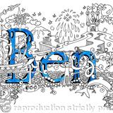 Ben , boys name card with blue envelope - Print on white hammer finish 300g quality card