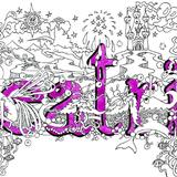 Beatrix name art greeting card with mathing purple envelope - Printed on quality card from an original pen and watercolour