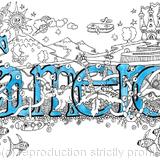 Cameron name art greeting card with blue envelope - Printed on quality card from an original pen and watercolour