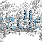 Bradley name art greeting card with blue envelope - Printed on quality card from an original pen and watercolour
