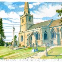 St Cassians Chaddesley Corbett Worcestershire, greeting card