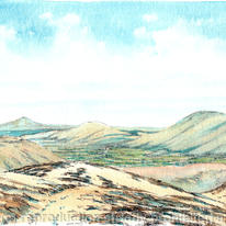 From the Long Mynd Nr Church Stretton on the Burway, greeting card