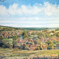 The view of Kinver from the church as a greeting card