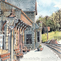 Highley station ( portrait) before the changes, greeting card