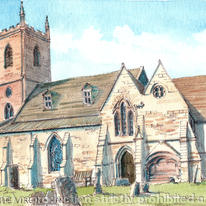 Hanbury Church St Mary The Virgin Worcestershire, greeting card