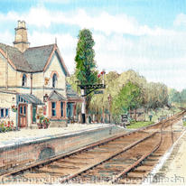 Hampton Loade Station looking north, greeting card