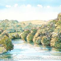 Stourport & River Severn looking north from the bridge, greeting card