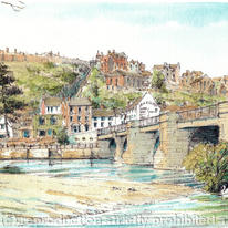 Bridgnorth and The River Severn South side of the bridge, greeting card
