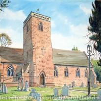 Churchill Church St James the Great Nr Kidderminster , greeting card