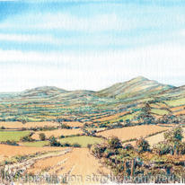 The Malvern Hills from near Colwell Green Worcestershire greeting card