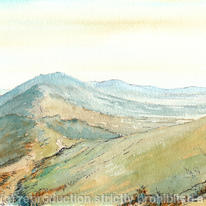 Malvern Hills on a misty day, greeting card