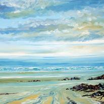 Dawn clouds on the beach