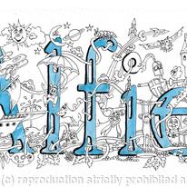Alfie name card pack of 10 party invitations ( small cards with envelopes) invitation wording with image of your choice. you can have any name you like if you contact me and give a few days to do the drawing.