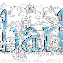 Charlie Illustrated child's name, pack of 5 small cards with envelopes