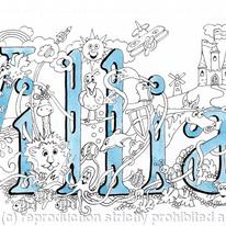 William Name art card pack of 5 small cards with white  envelope in clear bagcard )
