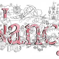 Nancy name art ( red) children's design. pack of 5 small cards 