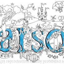 larson name art pack of 5 small cards with envelopes
