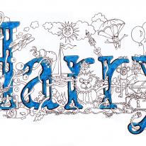 Harry Name art card ( your short message can be added free)