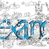 Alexander Name art greeting  card ( your short message can be added free)