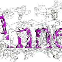 Anne Name art greeting  card ( your short message can be added free)