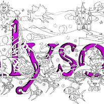Alyson Name art greeting  card ( your short message can be added free)