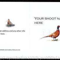 Shoot card (B) Pheasant on the front pack of 20 bespoke, your information on the front or back